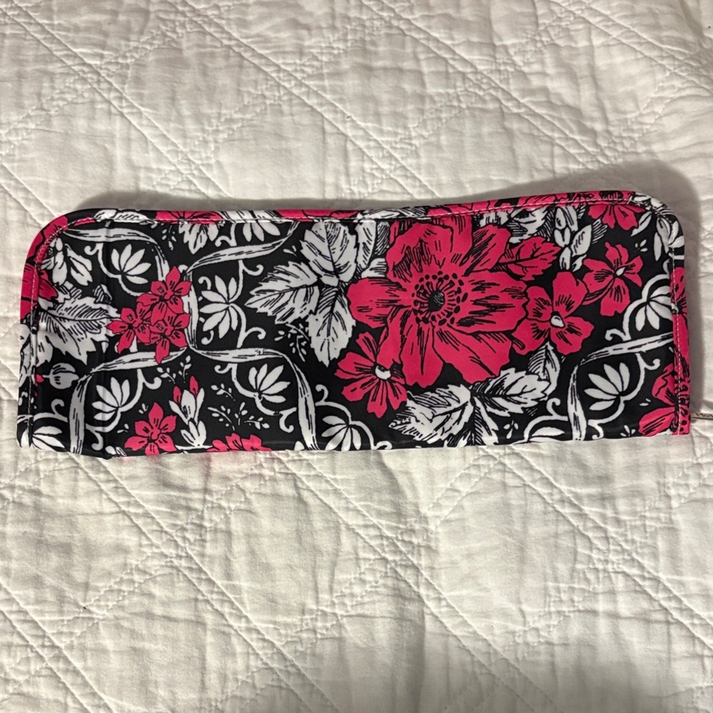 Modella Black, Pink and White Floral flat iron bag